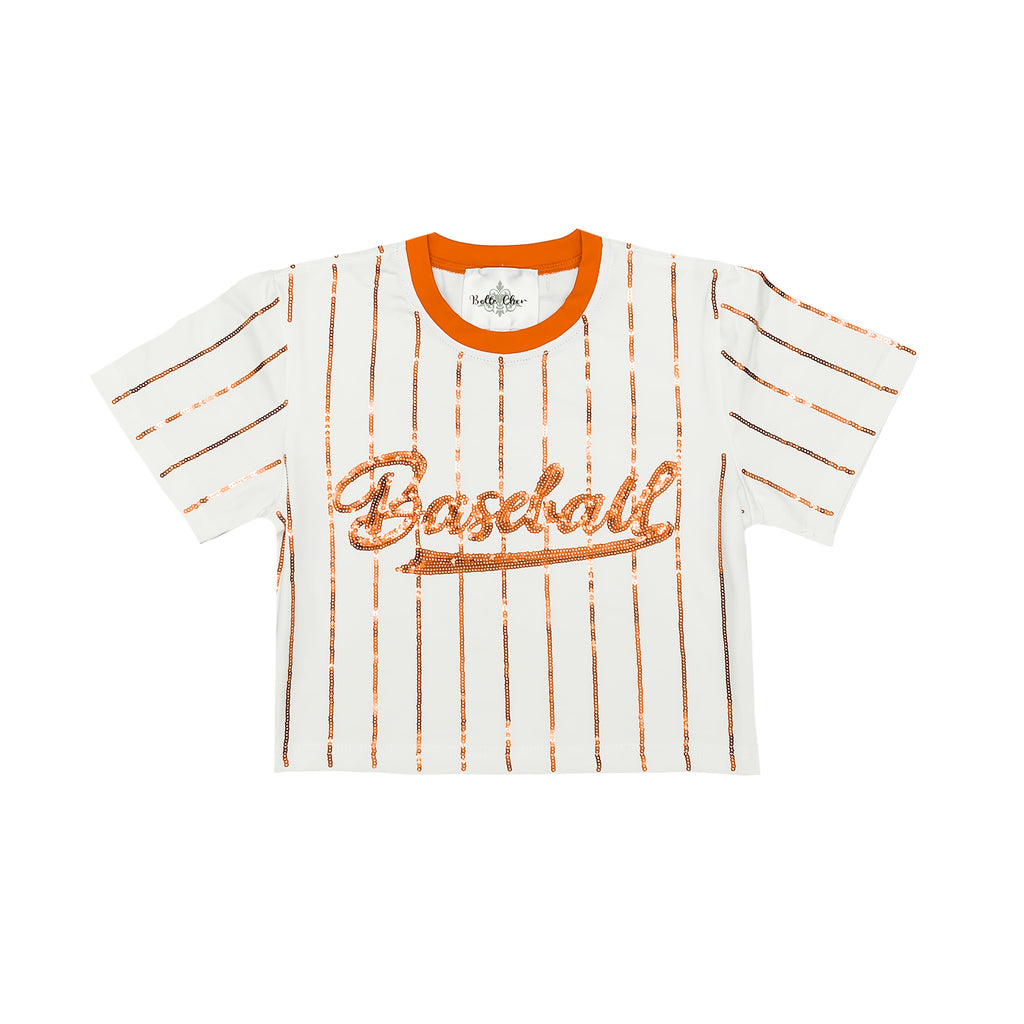 Baseball Orange Striped Top